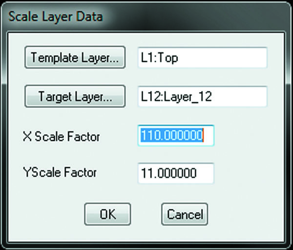 Окно Scale Layer Data