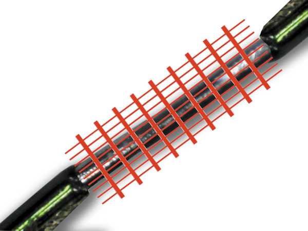 Типичная схема сканирования по проводу (шаблон штриховки может быть различным — параллельные линии, перекрестная штриховка, штриховка в трех направлениях и др.)